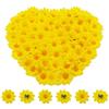 Bornfeel Fiori Margherite 100 Pezzi Fiori Finti Bomboniere Fiore Artificiale Corolla in Seta per Pasqua Tavola Cofano Matrimonio Festa Cerimonia Decorazione 38 x 38 x 20 mm Giallo