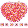 Bornfeel Fiori Margherite 100 Pezzi Fiori Finti Bomboniere Fiore Artificiale Corolla in Seta per Pasqua Tavola Cofano Matrimonio Festa Cerimonia Decorazione 38 x 38 x 20 mm Bianco & Rosa Scuro