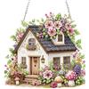 TOSTOG Diamond Painting Pendente Case, Per Pittura Con, Diamanti Per Adulti Kit Artistico Decorazione Diamond Painting Ciondolo Per Porta Parete Finestra Hanging Decorazione (19.8×18.4cm)