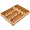 Relaxdays Portaposate da Cassetto in Bambù, da Cucina, HLP: 4 x 25 x 34 cm, 4 Scomparti per Posate, Colore naturale