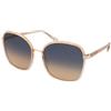 Chloe CH0031S 004 | Occhiali da Sole Graduati o Non Graduati | Prova Online | Plastica | Quadrati | Rosa, Trasparente, Oro rosa | Adrialenti