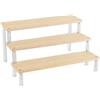 EpheyFIF Espositore a scala in legno con ripiani in acrilico, organizer da scrivania a 5 ripiani per oggetti da collezione, cosmetici e dessert, supporto per la casa rustica (3 strati 30 cm)