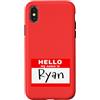 NATIONAL RYAN DAY OCT 14 by Scarebaby De Custodia per iPhone X/XS DIVERTENTE CIAO IL MIO NOME È RYAN