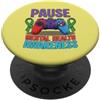 World Mental Health Awareness Day Yellow Pausa per la consapevolezza della salute mentale Bambini Gaming Gamer PopSockets PopGrip Adesivo