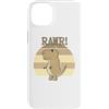 Retro Sundown Design Custodia per iPhone 14 Plus Distressed Cute And Angry Dino Seppia Retro Tramonto