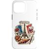 Lakelandwholesale1 Shirt Company Custodia per iPhone 16 Pro Max Francia Parigi Torre Eiffel Vino Croissant Vintage Graphic Des