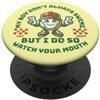 Funny Retro Baseball Mom Dad Tee Il mio ragazzo potrebbe non oscillare sempre, ma io lo faccio guardando la tua bocca PopSockets PopGrip Adesivo