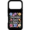 Vintage Flowers Watercolor Birthday Custodia per iPhone 17 Pro Awesome Since 1990 - Compleanno Floreale Acquerello