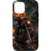 Motorghast Garage Custodia per iPhone 12/12 Pro Testa di zucca fiammeggiante Chopper Rider Halloween Biker