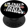 Personalized Name Mothers Day outfit For Retro Groovy Im FREYA Doing FREYA Things Funny Festa della mamma PopSockets PopGrip Adesivo