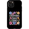 Vintage Flowers Watercolor Birthday Custodia per iPhone 11 Pro Awesome Since 1990 - Compleanno Floreale Acquerello