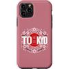 CRAZEELEBAH JAPAN INC Custodia per iPhone 11 Pro TOKYO GIAPPONE CREST BIANCO SAKURA FIORE DI CILIEGIO ROSSO SOLE
