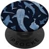 Cute Blue Shark Aesthetic Phone Grip Hol Cute Blue Shark Aesthetic PopSockets PopGrip Adesivo