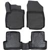 J&J AUTOMOTIVE Tappetini Auto in Gomma su Misura per Renault Clio 4 2012-2019, Set da 4 Pezzi, 3D - con Bordo Alto, Antiscivolo, Inodore, Colore Nero, TPE