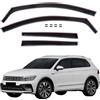 J&J AUTOMOTIVE GP Deflettori per Volkswagen Tiguan 2 2016-2024, 4 pezzi | 4 deflettori GP per Volkswagen Tiguan 2, policarbonato flessibile, finitura nera, canale del finestrino.