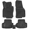 J&J AUTOMOTIVE Tappetini Auto in Gomma su Misura per Volkswagen T-Roc Dal 2017, Set da 4 Pezzi, 3D - con Bordo Alto, Antiscivolo, Inodore, Colore Nero, TPE