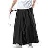 Generisch Pantaloni da uomo elasticizzati, pantaloni larghi, stile cinese, in seta di ghiaccio, uniforme, per il tempo libero, etnico, Hakama Kung Fu Pantaloni con orlo largo Wushu, Nero , 4XL