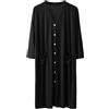 Generisch Camicia da notte da uomo, con scollo a V, a maniche corte, con bottoni, con tasche
