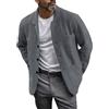 Generisch Giacca invernale da uomo, tinta unita, giacca monopetto, blazer baggy, blazer, sportiva, vestibilità normale, business, risvolto