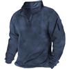 Generisch Felpa da uomo con colletto alto, in pile, termica, con cerniera a 1/4, maglione da lavoro, caldo, maglione spesso e vintage, senza cappuccio, Blu mare, 5XL