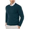 Generisch Maglione da uomo in tinta unita con scollo rotondo, slim fit, maglione in cashmere, maglione elasticizzato a maglia, per adolescenti