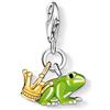 Thomas Sabo Ciondolo da Donna, Argento 925, enamelled frog and gold-plated crown