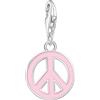 Thomas Sabo Charm Club 2207-007-9 - Ciondolo originale con scritta "Peace" in argento 925 riciclato, colore: Rosa