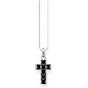 THOMAS SABO Collana da donna in argento sterling 925 leggermente annerito, lunghezza 45 cm, KE2166-643-11-L45V, 45 cm, Argento sterling, Zirconia cubica