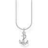 Thomas Sabo Collana da Donna in Argento Sterling 925 con Ciondolo a Forma di ancora, Lunghezza 38-45 cm