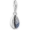 Thomas Sabo Charm da donna in argento 925 con zirconi 32020355, misura unica, Argento sterling, Zirconia cubica, Ciondolo a forma di conchiglia con pietre blu
