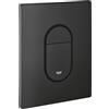 GROHE Placca di comando GROHE Arena Cosmopolitan per cassette da incasso (doppio scarico, risparmio idrico, montaggio verticale), dimensioni 156x197 mm, nero ultra opaco, 38844KF0