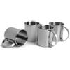 ECHTWERK Set di 4 bicchieri di rame infrangibili in acciaio inossidabile - Ideali per gin, vodka, birra e bevande fredde - Confezione regalo - Edizione argento - 1000 ml