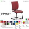 SEIPO CONNECT CN0059 Poltrona visitatore a slitta NERO CON BRACCIOLLI SCHIENALE MEDIO SEIPO ECOPELLE D2