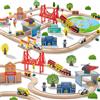 Tiny Land Set Trenino di Legno 110pz Treno Giocattolo Bambini dai 3 Anni