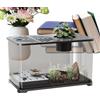 Generico Acquario | Vasca Grande Per Pesci Da Scrivania,Contenitore Moderno Panoramico con Area Riposo per Tartarughe per Guppy Betta Gamberetti