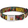Buckle-Down Collare per Cani con Fibbia per Cintura di Sicurezza, Motivo Fumetti retrò, Nero/Giallo, Larghezza 2,5 cm, Adatto per Collo da 22,9 a 38,1 cm, Taglia S
