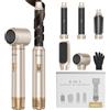 UKLISS Styler 5 in 1 Airbrush Styler con 3 Impostazioni di Calore Con Asciugacapelli da 1000 W, Spazzola ad Aria Calda, Spazzola per Asciugacapelli, Spazzola Rotonda (Oro Argento)