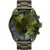 Diesel Orologio Spiked da uomo, movimento cronografo al quarzo con cinturino in acciaio inossidabile