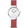 BERING 15531-500 Orologio da polso da donna al quarzo, cassa in acciaio inossidabile color argento da 31 mm e quadrante bianco, cinturino in silicone, vetro zaffiro, 5 ATM