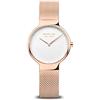 BERING 15531-364 Orologio da donna al quarzo, orologio da polso con cassa in acciaio inossidabile color oro rosa da 31 mm e quadrante bianco, cinturino in maglia milanese, vetro zaffiro, 5 ATM