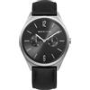 BERING 17140-402 - Orologio da polso unisex al quarzo, cassa in acciaio inossidabile da 40 mm color argento e quadrante nero, cinturino in pelle di vitello, vetro zaffiro, 3 ATM