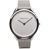 BERING 17039-000 Orologio unisex al quarzo, orologio da polso con cassa in acciaio inossidabile color argento da 39 mm, quadrante color argento, cinturino in maglia milanese, vetro zaffiro, 3 ATM