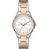 Armani Exchange Orologio a tre lancette da donna, cassa in acciaio inossidabile 2T argento/rosa da 36 mm con bracciale in acciaio inossidabile, AX5258, Oro rosa e argento