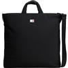 Tommy Jeans Donna Borsa Tote Bag Urban Nylon Quadrata, Nero (Black), Taglia Unica