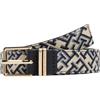 Tommy Hilfiger Donna Cintura Square 2,5 cm Jacquard con Stampa Monogramma, Blu (Space Blue), 85 cm