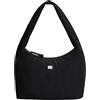 Tommy Jeans Donna Borsa a Spalla Urban Nylon Hobo Imbottita, Nero (Black), Taglia Unica