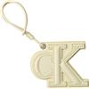 Calvin Klein Donna Portachiavi Deboss Monogram Patch in Pelle, Giallo (Green Essence), Taglia Unica