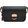 Fossil Borsa da donna Lennox, pelle bovina liscia, piccola Borsa a tracolla con patta, nero, L: 17,8 cm, L: 4,4 cm, H: 12,7 cm, ZB1926001