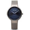 BERING 15531-077 Reloj de cuarzo para mujer con caja de acero inoxidable de 31 mm con acabado en gris y esfera azul, correa milanesa, cristal de zafiro y resistencia al agua de 5 ATM, 13940-509