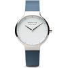 BERING 15531-700 Orologio da polso da donna al quarzo, cassa in acciaio inossidabile color argento da 31 mm e quadrante bianco, cinturino in silicone, vetro zaffiro, 5 ATM